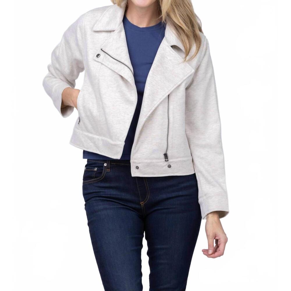 NEW DYLAN mason knit bomber jacket in natural